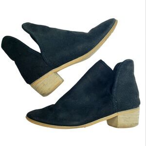 Seven 7 Soho black suede block heel ankle bootie size 8 FINAL PRICE